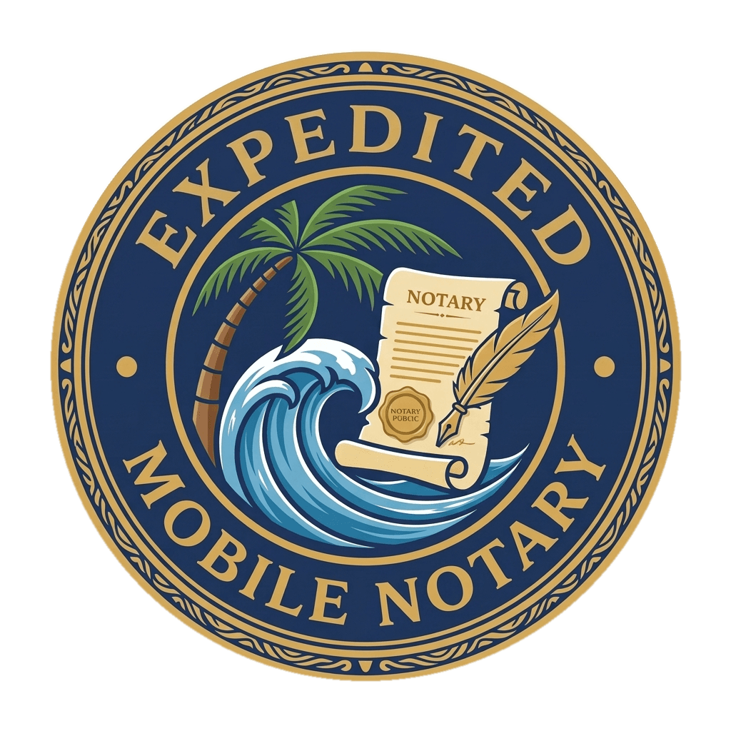 Expedited Mobile Notary Logo